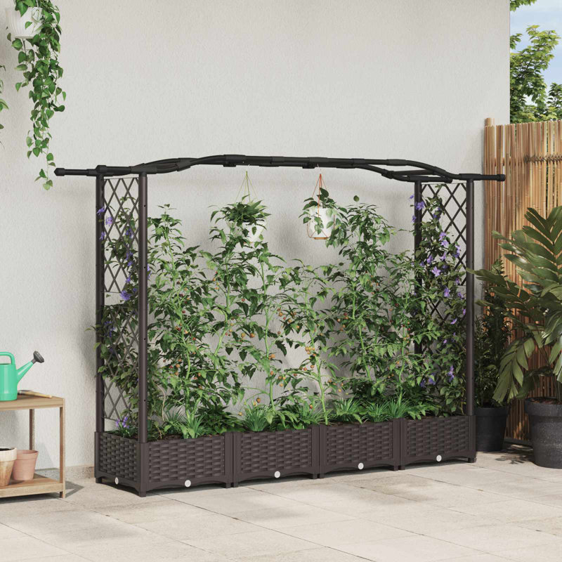 Raised Garden Bed, Brown, 126cm H x 207cm W x 40cm D
