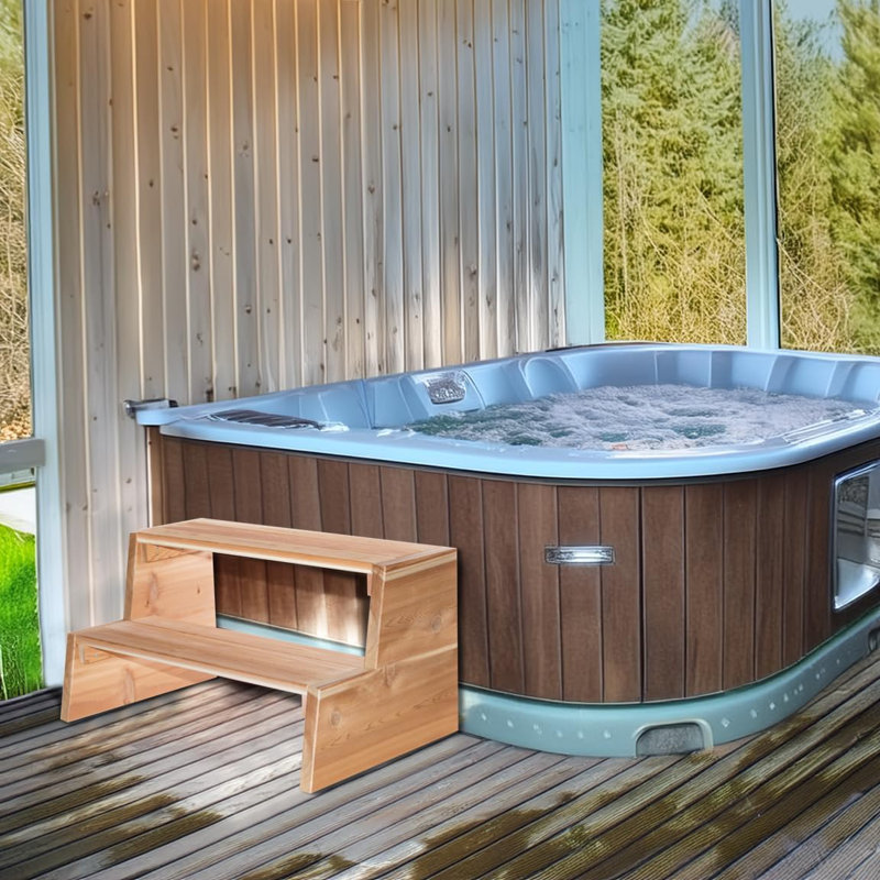 All Things Cedar 21'' D , Antimicrobial Hot Tub Step in Natural Cedar