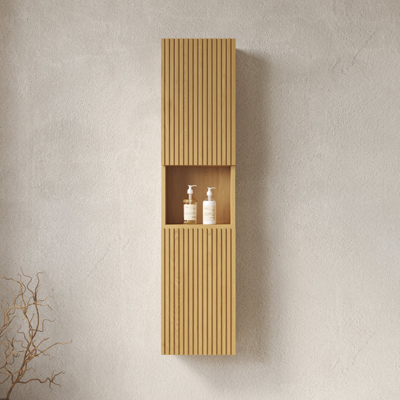Armoire de salle de bain murale avec portes et tablettes