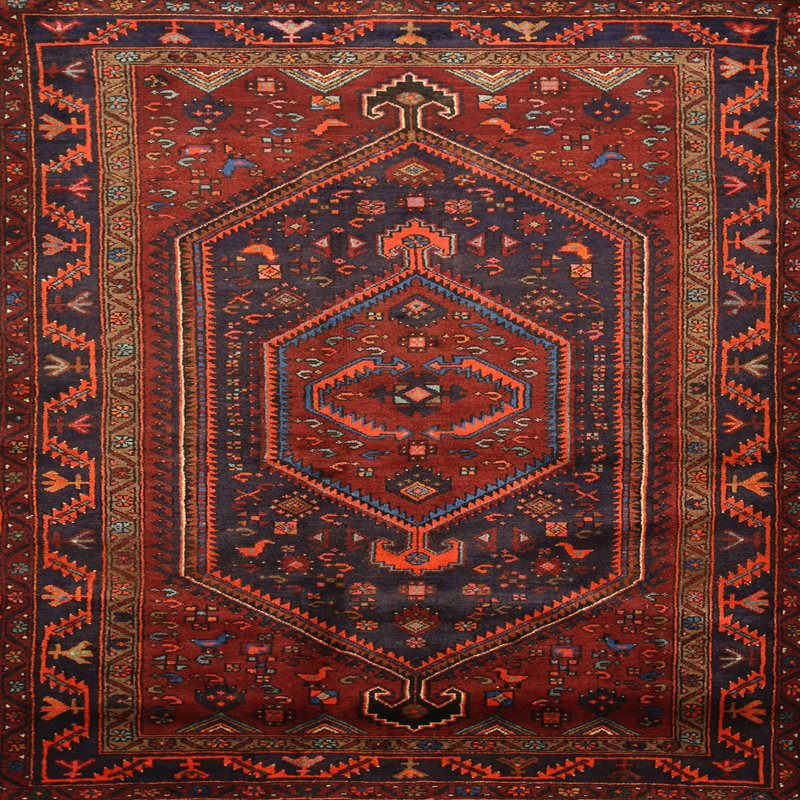 Tapis traditionnel marron foncé, Carré 3 pi