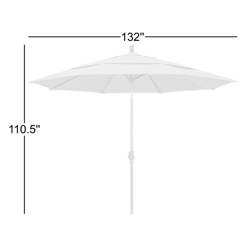Parasol de marché Broadmeade octogonal Sunbrella, Toile Sunbrella® ara, Blanc mat