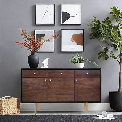 Minimalist Multifunctional Solid    Wood Sideboard