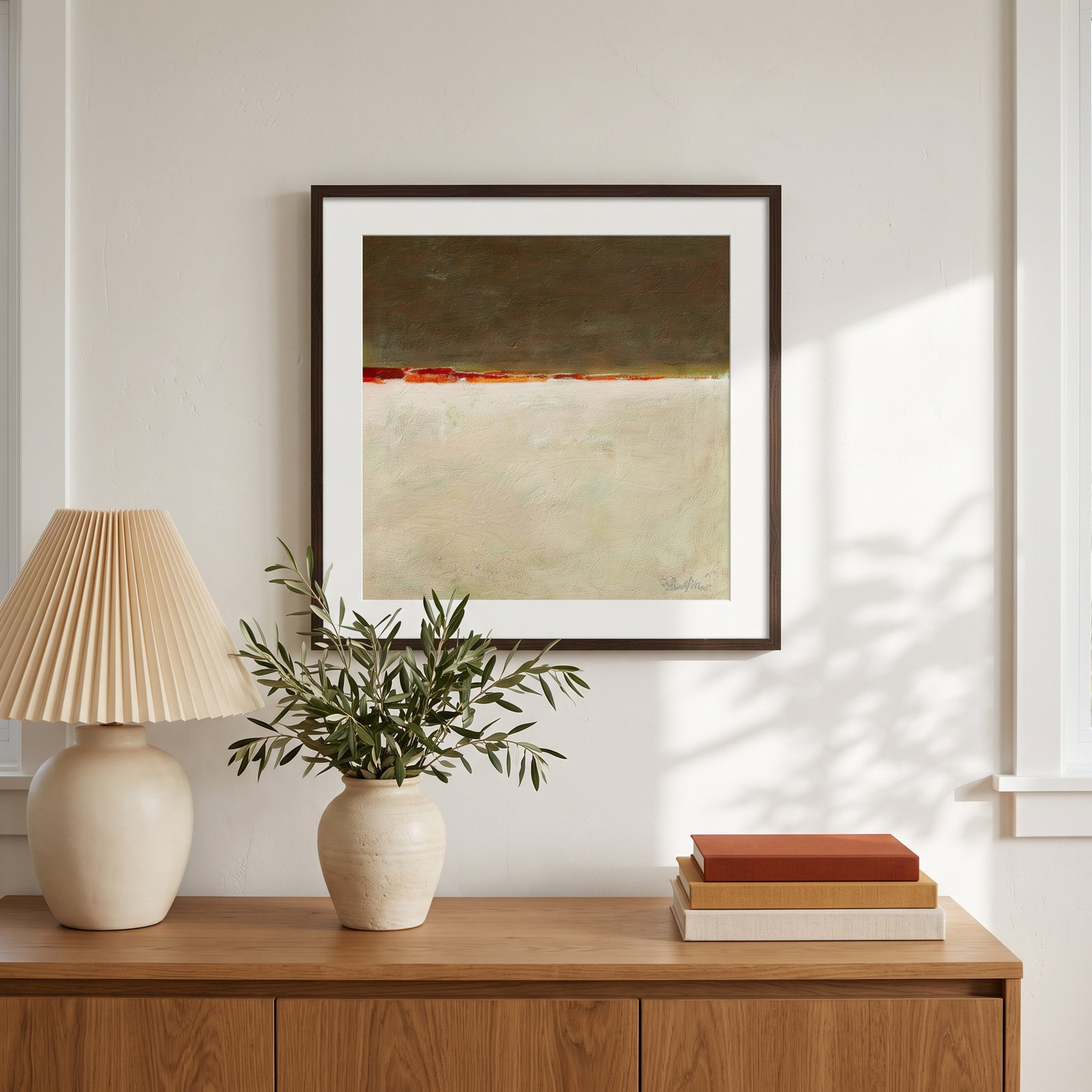 Rosalind I Print, 32" H x 32" W x 0.75" D, Walnut Framed