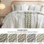 Édredon en coton imprimé pour lit double / grand, 3 pièces en chenille, look, design global, rembourrage, -, lavable à la machine sophistiqué