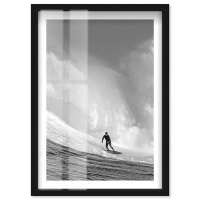 «David Fleetham - Surfer at Peahi Shadowbox Print» par Notoriart