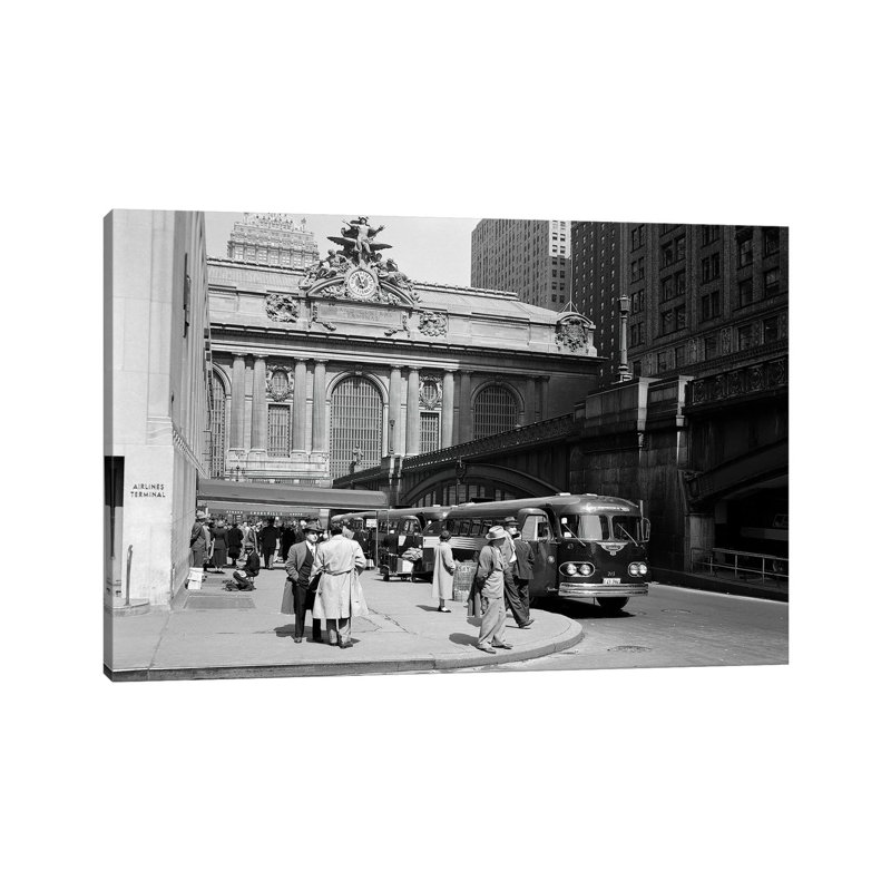 1940S Buses at Airlines Terminal Building on Park Ave Pershing Square Grand Central Station Midtown Manhattan New York City USA 1 Piece Wrapped Canvas Wall Art