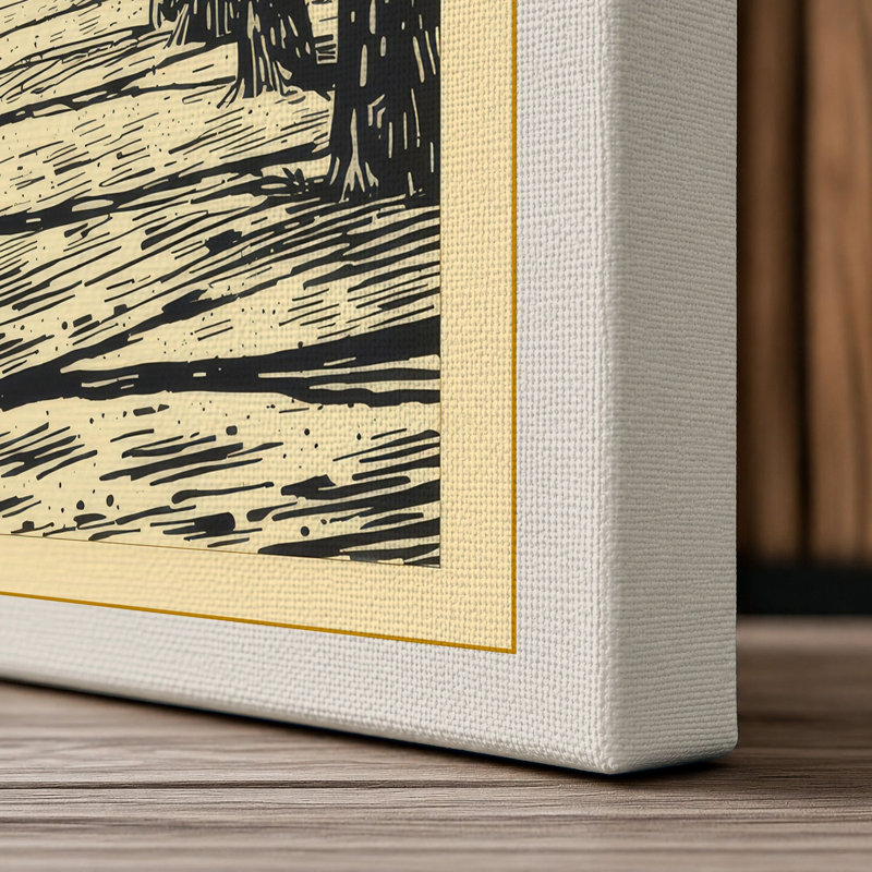 Tree-Lined Avenue Scandinavian - Wrapped Canvas, 36x24 - 91.4 x 61.0 cm, Cream Border