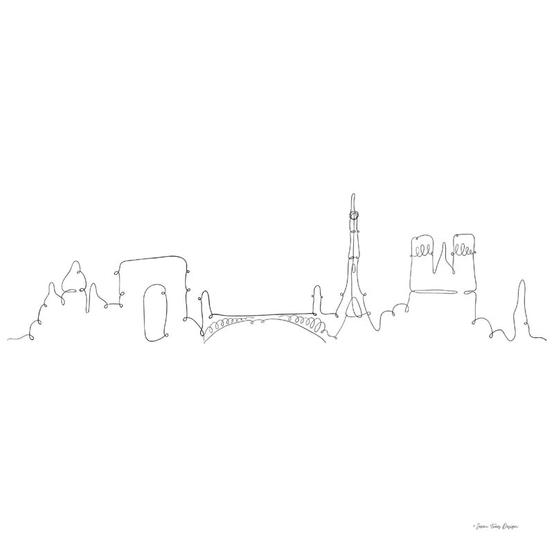 " One Line Paris ", 12" H x 12" W