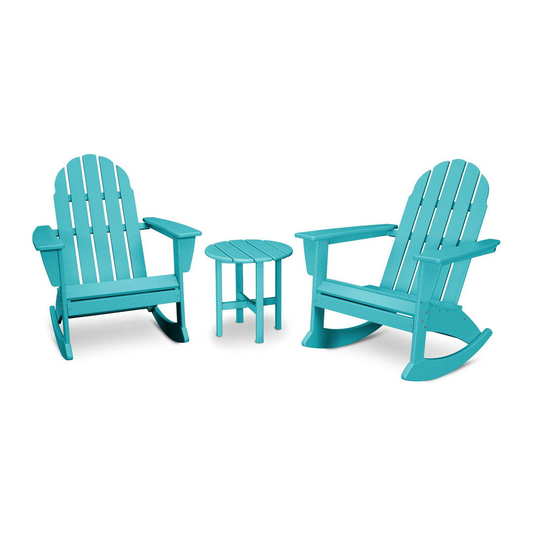POLYWOOD Vineyard 3-Piece Adirondack Rocking Chair Set POLYWOOD® Frame 