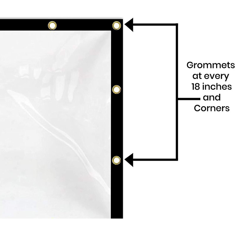 Clear Tarps 244 cmx183 cm Size,500 Micron Waterproof Tarpaulin, 100% UV & Weather Resistant Vinyl Tarp (244 cmx183 cm)
