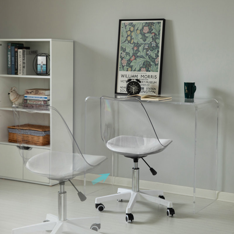 Chaise de bureau en acrylique transparent Hovland