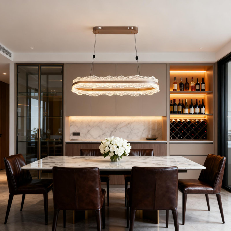 35 Inch Modern Rectangle Led Chandelier