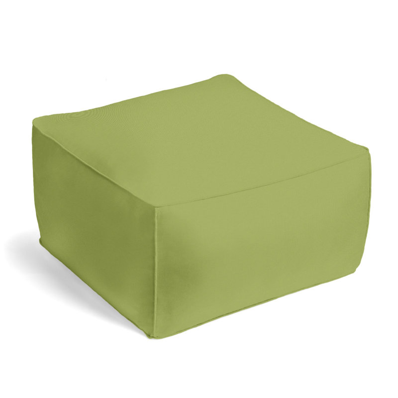 Upholstered Pouf, Moss 100% Linen