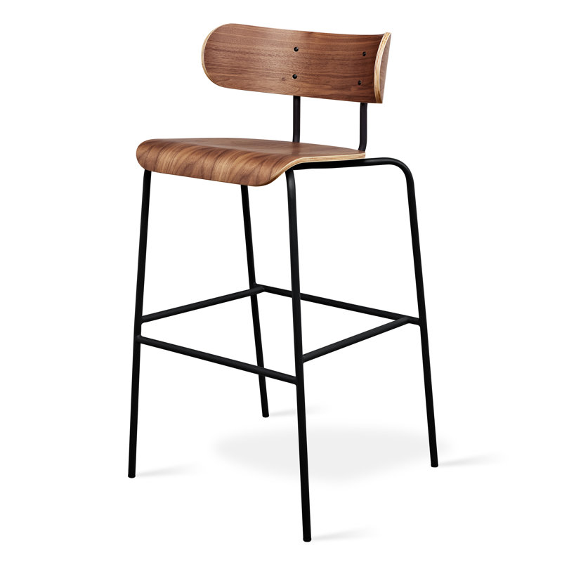 Bantam Bar Stool, Natural Walnut