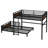 Full XL over Full XL Metal Bunk Bed, Convertible Loft & Platform Bed with Raised Safety Guard – Sturdy, Space-Saving, Versatile,Vintage Wood-colored-2061895587-2061895588