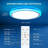 RGB Led Flush Mount Ceiling Light With Remote Control 13Inch 24W 2400LM 3000-6500K Dimmable Colour Changing Light Fixture Modern Round White Ceiling Lamp