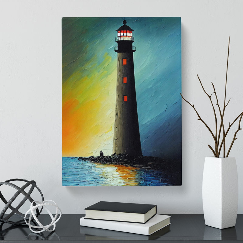 Lighthouse At Night Vol.1 - Wrapped Canvas, 50cm H x 35cm W x 3cm D