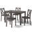 5 Pieces 45"L x 27.6"D Rectangular Coastal Farmhouse Solid Wood Dining Table Set for 4 with 4 Dining Chairs for Kitchen and Dining Rooms