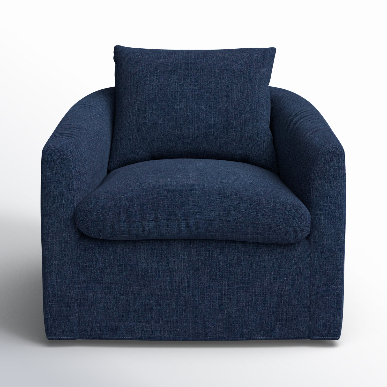 Menta Swivel Barrel Chair, Flannigan Midnight