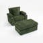 Fauteuil surdimensionné en chenille moderne avec lit confortable, porte-gobelets encastrés et abris pour lit confortable