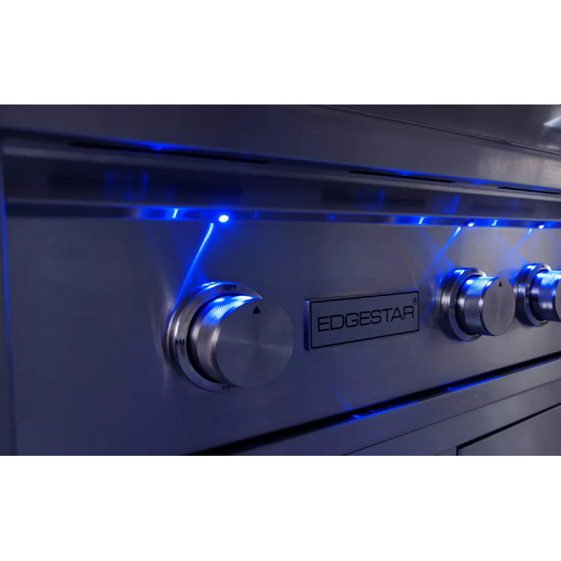 Barbecue d'extérieur intégré à 4 brûleurs de 89 000 BTU avec brûleur latéral EdgeStar, Propane liquide