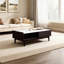 Table basse de 47,24 po de largeur avec plateau en faux marbre et tablettes