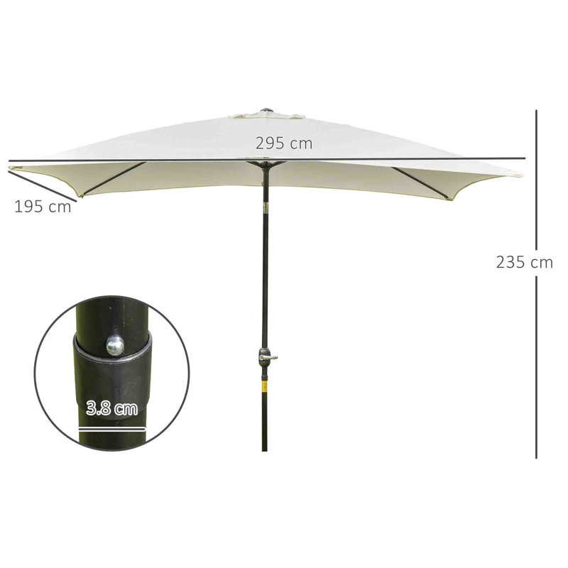 295cm Market Parasol, Cream/White