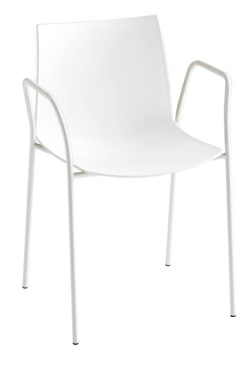 Chaise d'invité à 4 pieds Kanvas, Blanc