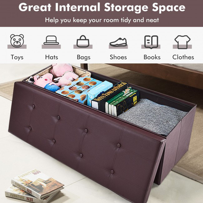 Faux Leather Ottoman
