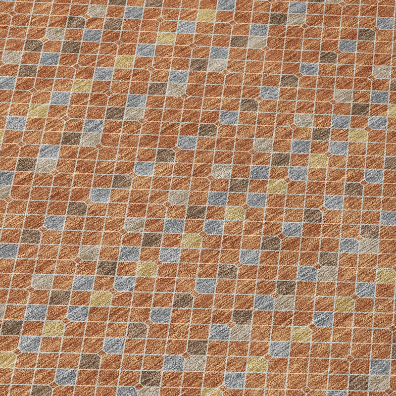 Tapis orange intérieur / extérieur lavable Lozenza , 9 pi x 12 pi