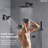 Thermostatic Dual Showerheads System, Wall Mount 12" High-Pressure Rainfall Shower Faucet with Handheld Spray and Body Jet-88065848