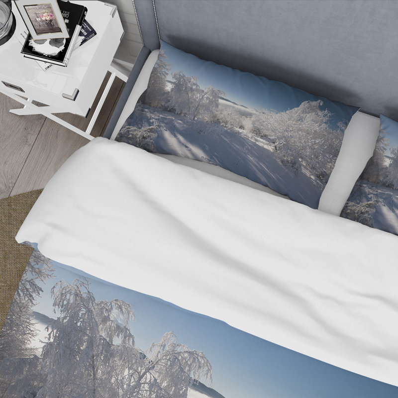 Ensemble de housse de couette en microfibre gris / bleu, Housse de couette pour très grand lit et 2 très