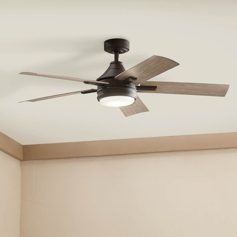 Ventilateur de plafond standard à 52 pales 52 pouces avec télécommande et ensemble d'éclairage inclus Jetta, Bronze vieilli
