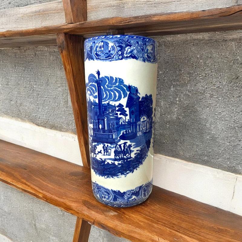 Elegant Reepham Blue & White Decorative Vase for Home, Office, Living Room, Bedroom or Garden Display