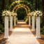 Colonne de fleurs évidée en PVC, pilier à DEL avec motif de nuage pour décoration de mariage