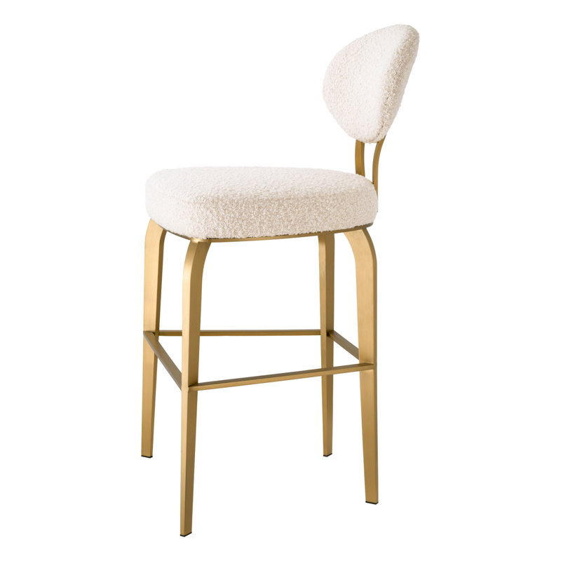 Dorrego Upholstered Stool with Metal Frame, Counter Stool (25.59" Seat Height)