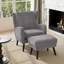 Upholstered Wingback Chair with Footstool-2088036188