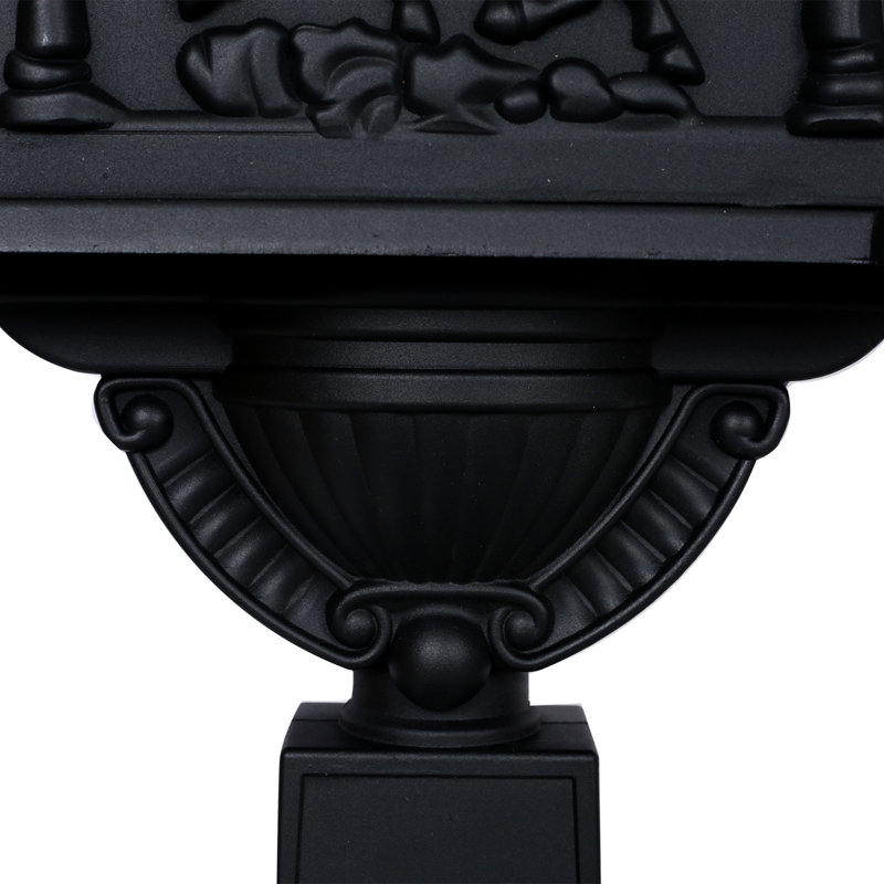 Aluminum Post Mounted Mailbox, Black