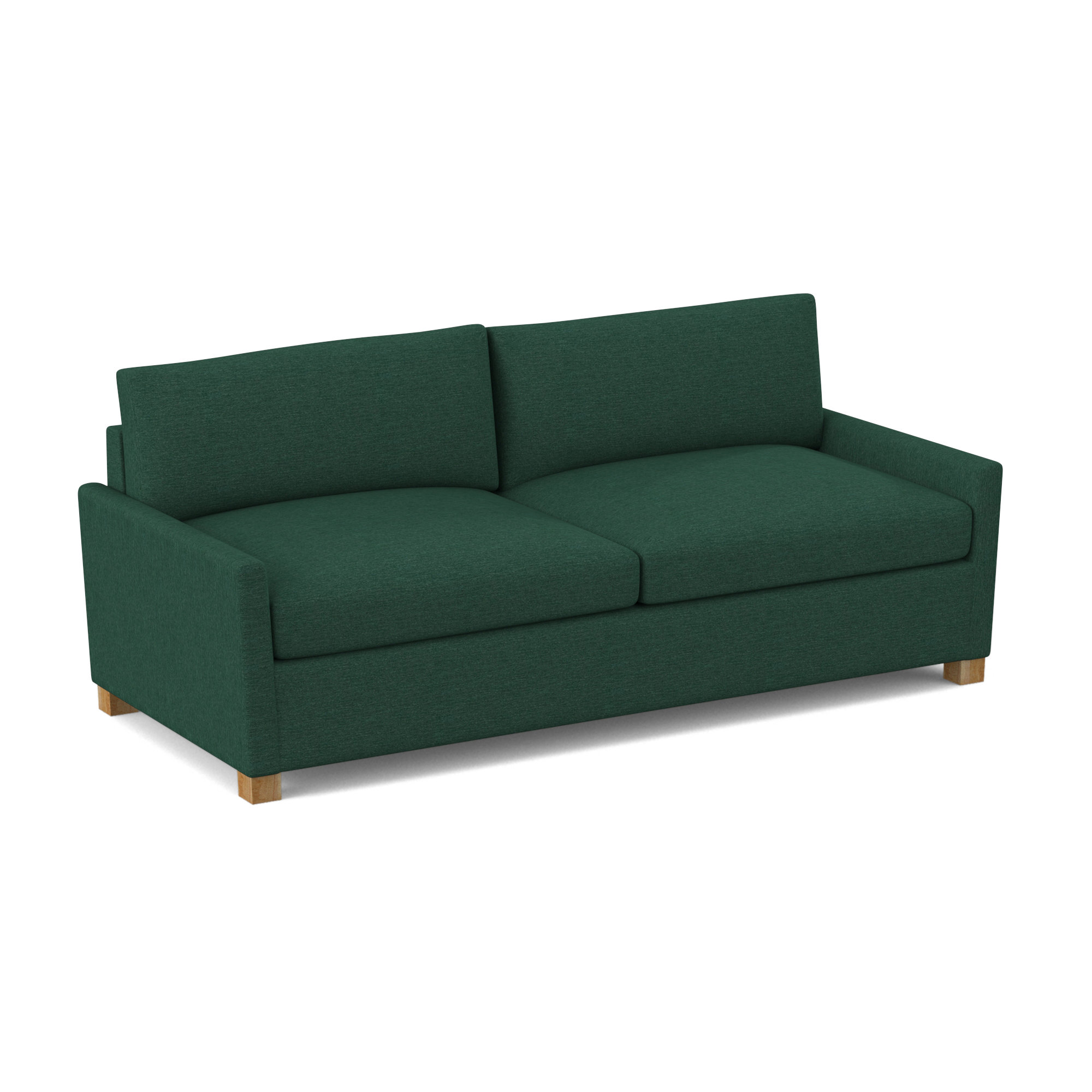 Louisa 87" Square Arm Sofa Bed with Reversible Cushions with USB, Antic Jade Performance Twill