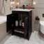 Meuble-lavabo Shell avec 2 portes et rangement ouvert, blanc-1396623328