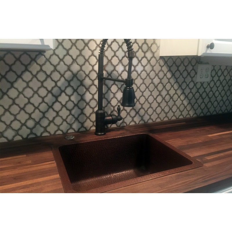 20" Hammered Copper Kitchen/Bar/Prep Single Basin Sink