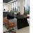 Black solid wood rectangular large-panel desk-445679060