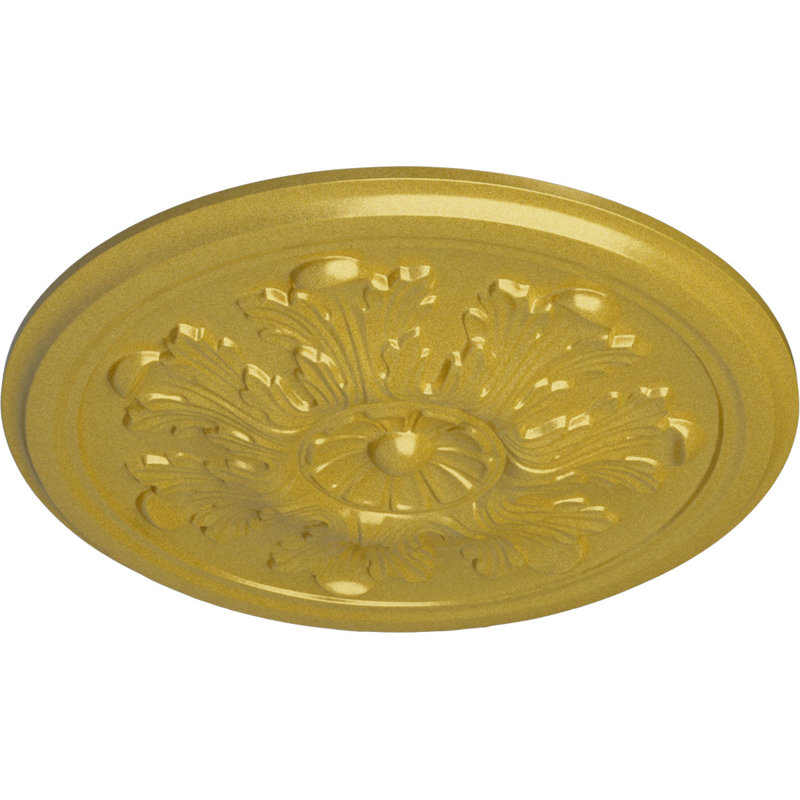 Acanthus 12.75" H x 12.75" W x 0.875" D Ceiling Medallion, Rich Gold