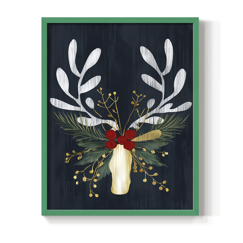 Reproduction encadrée - bois massif, H 11 po x l 9 po, Vert