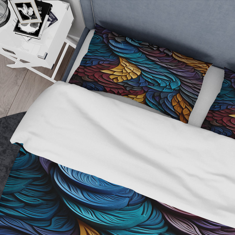 Ensemble de housse de couette Natures Coloful Leaf Essence - Tachisme, Housse de couette pour grand lit et 2 taies décor