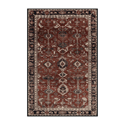 Tapis persan noir lavable à la machine