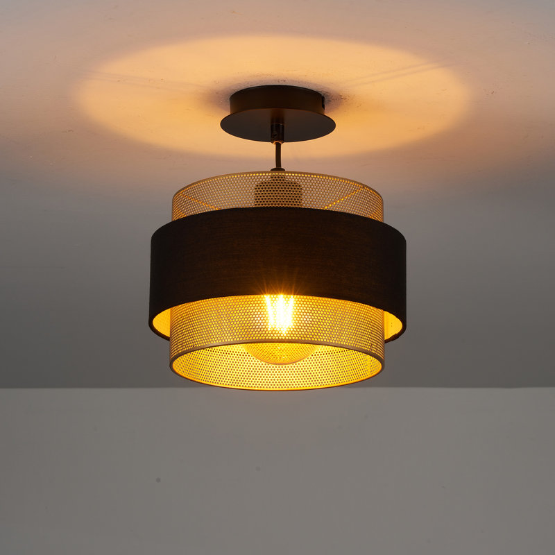 1 - Light Matte Black Drum Pendant