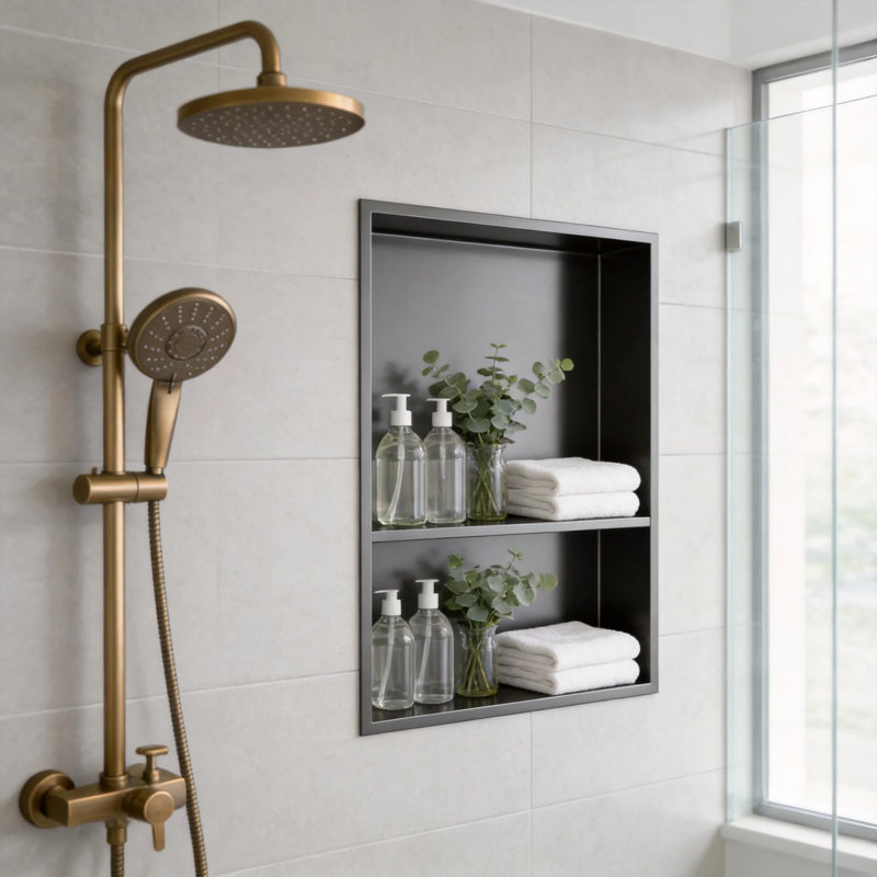21 inch 304 Stainless Steel Shower Niche, Black