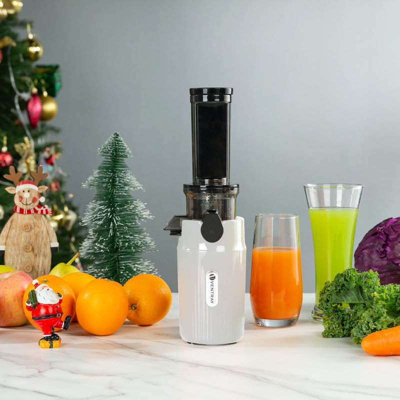 VENTRAY 60 Speed Electric Slow Masticating & Cold Press Juicer, White/Black