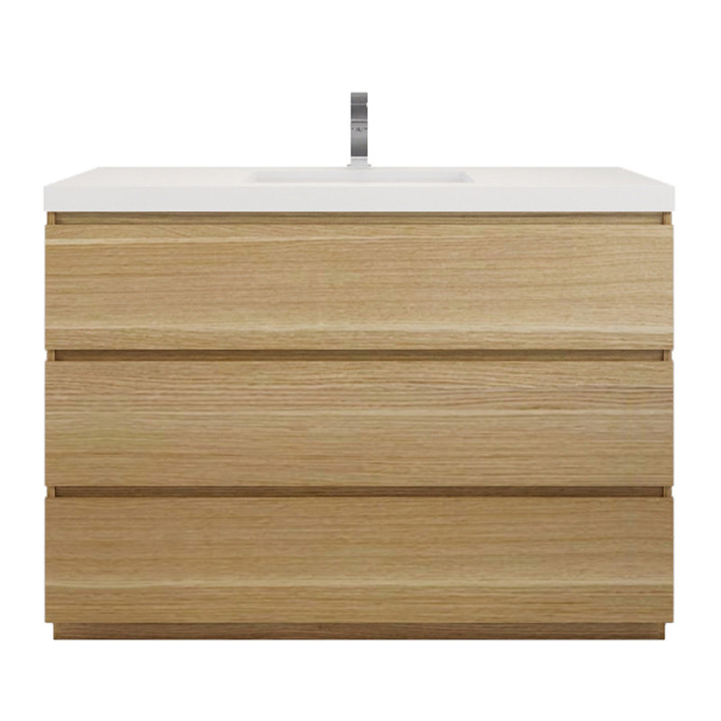 Ensemble de meuble-lavabo simple 48 po, Chêne blanc